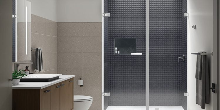 Enjoy a secure bathing experience with an enclosed shower